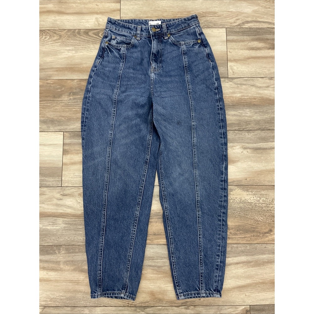 Lee x H&M Women’s Blue Medium Wash Tapered Mid Rise 5-Pocket Jeans Size 4 US